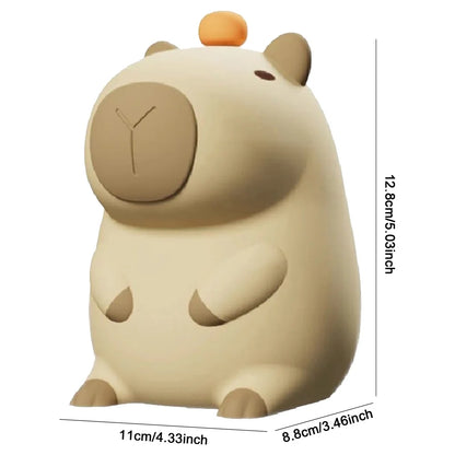 Kawaii Capybara Night Light 🌟✨ Dimmable Silicone Bedside Lamp for Kids 💖 USB Rechargeable & Playful Design 🦙💤