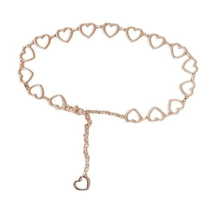 Womens Waistband Pants Classic Waist Chain Love Heart Hollow Girdle for Women Hip Hop Style Fashion Fine Waists Belts Trendy
