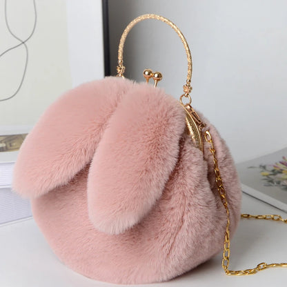 Adorable Kawaii Plush Rabbit Ear Crossbody Bag 🐰💕 - Perfect Cute Purse for Women & Girls! 👜✨