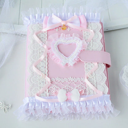 Pink A5 Binder With Lace Decor 💗 Cute ID Card Holder 📚 School Stationery