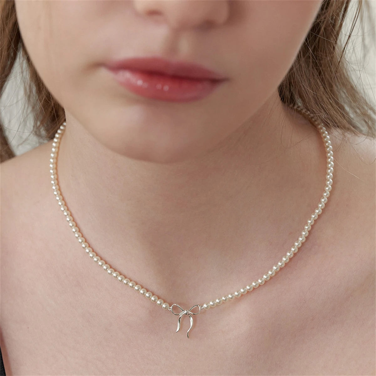 Kawaii Beaded Bow Pendant Necklace 🌟💕 - Adorable True Gold Color Tie Knot Charm for Every Occasion!