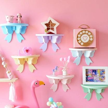 Kawaii Pink Bow Knot Wall Shelf 🎀✨ | Cute Decorative Storage Rack for Girls' Rooms 🌸✨