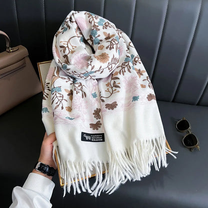 Winter Floral Embroidery Scarf For Women Long Wrap Keeps You Warm ❄️🌸🧣