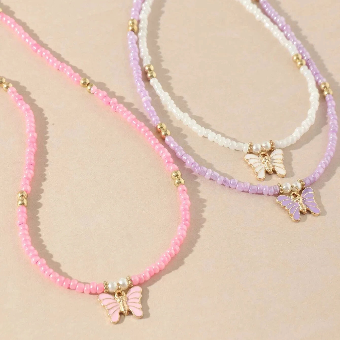Kawaii Candy Butterfly Beaded Choker Necklace 🌈💖
