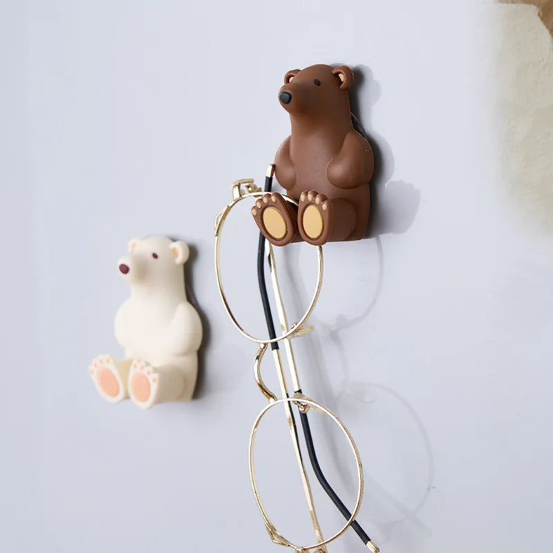 Kawaii Polar Bear Toothbrush Holder 🐻🪥 | Adorable Wall-Mounted Suction Cup Rack for Mask & Storage 🎨✨