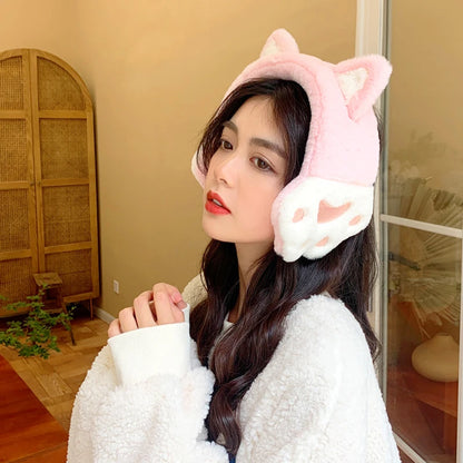 Cozy Kawaii Cat Ear Earmuffs 🐾✨ - Plush Winter Warmth for Stylish Girls!