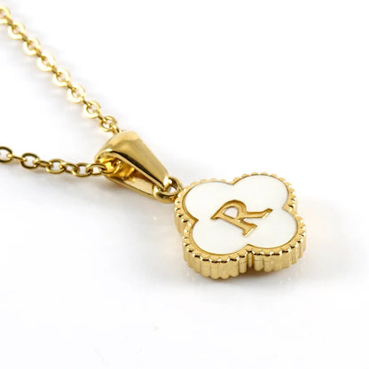 Charming Kawaii Stainless Steel Initial Necklace for Her 🌸✨ | Cute White Chain Jewelry - Perfect Valentine’s Day Gift! 💖