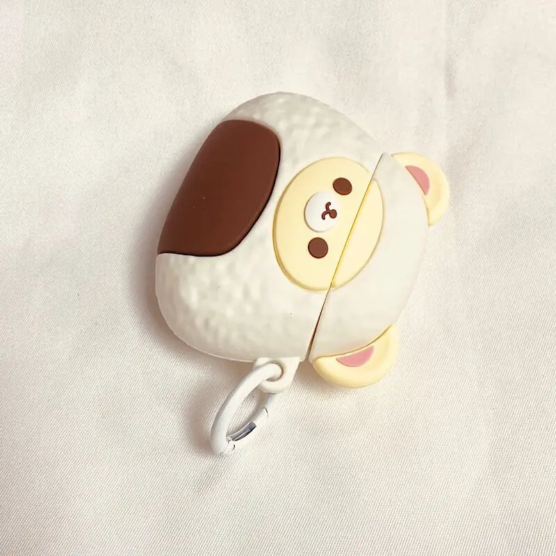 Kawaii Bear Rice & Veggie Roll Silicone Case for AirPods 🎉🐻🌱