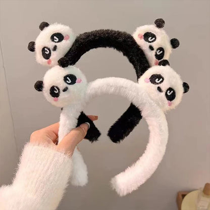 Kawaii Panda Plush Hair Band 🐼✨ | Non-Slip Cartoon Face Wash Headband for Girls | Cute Cotton Hair Accessories