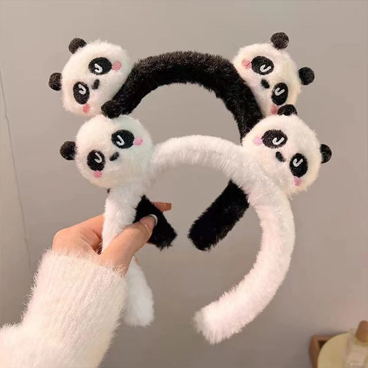 Kawaii Panda Plush Hair Band 🐼✨ | Non-Slip Cartoon Face Wash Headband for Girls | Cute Cotton Hair Accessories