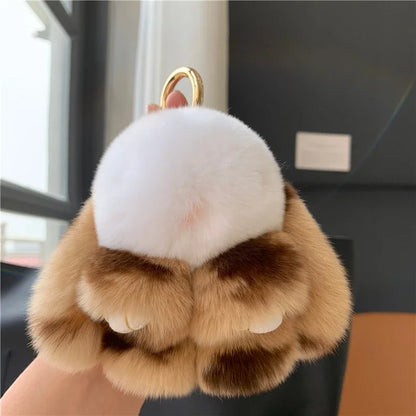 Charming Plush Bunny Keychain 10cm With Fur Pom Pom Charm For Bags 🐰✨
