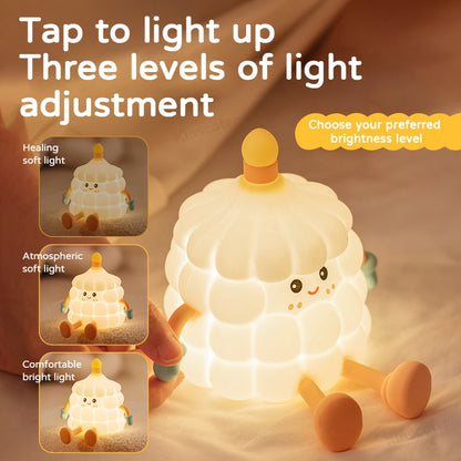 🌈 Kawaii Cloud Silicone Night Light ☁️ - Touch-Activated Lamp for Kids' Rooms 🎉 - Adorable Ambient Glow & Cartoon Decor ✨ - Perfect Holiday Gift! 🎁