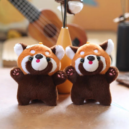 Cute Red Panda Plush Keychain Pendant Toy 🐼 Soft Raccoon Charm For Backpacks