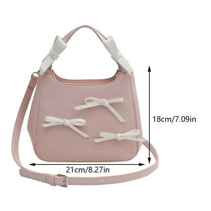 Kawaii Sweet Bow Mini Crossbody Bag 🎀✨ | Trendy PU Leather Tote for Girls | Aesthetic Clutch Handbag 💖
