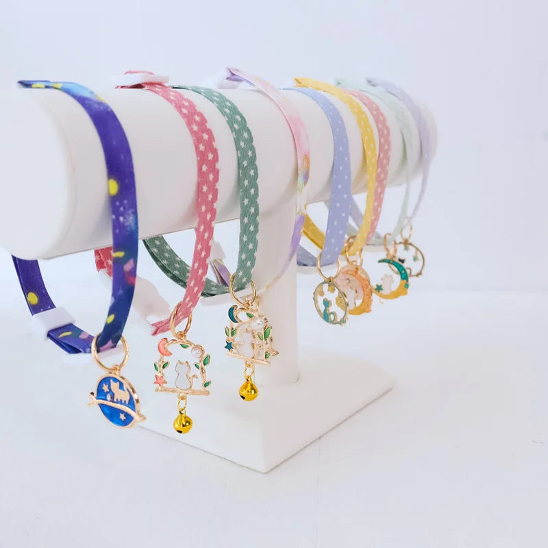 🐾 Adorable Cat & Puppy Breakaway Collar with Bell 🎀 - Adjustable 18-48CM Cutie! 🐶🐱