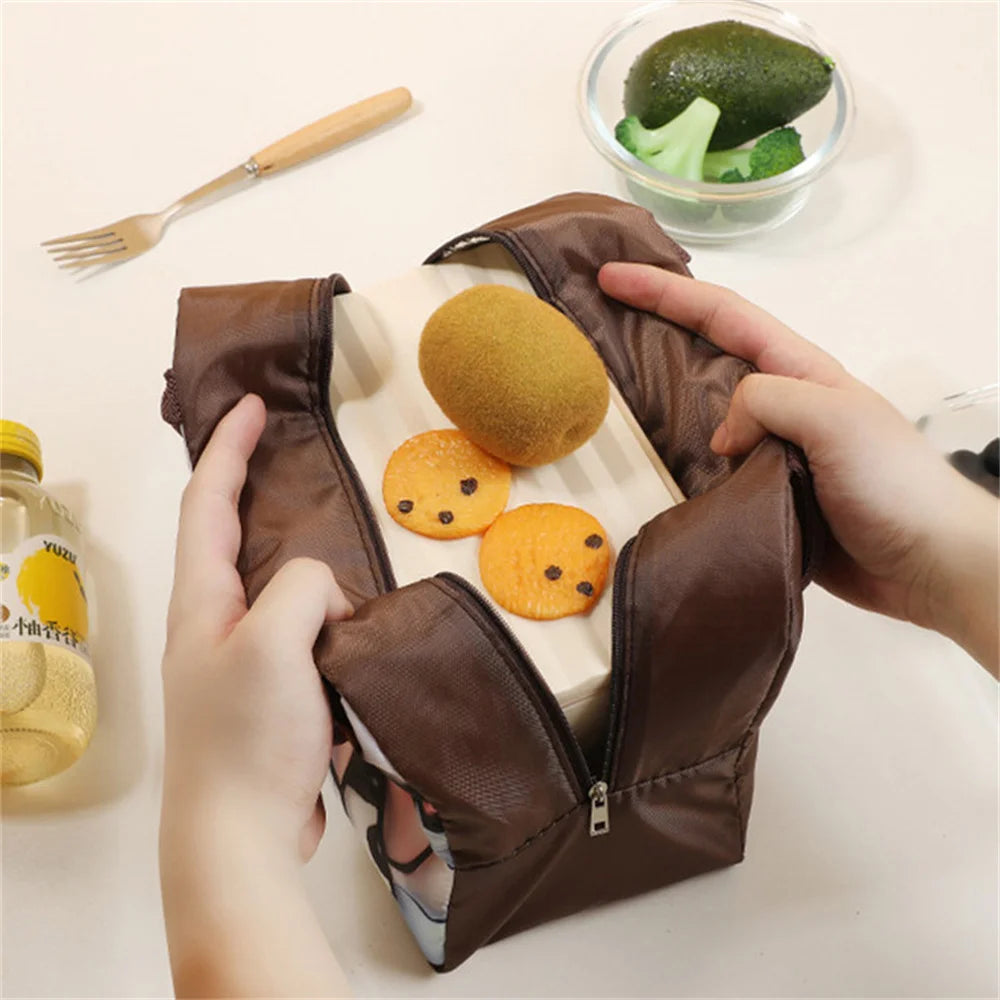 Kawaii 3D Animal Pattern Bento Bag 🐻🍱 | Large Capacity Insulated Lunch Tote for Kids & Adults 🌈✨