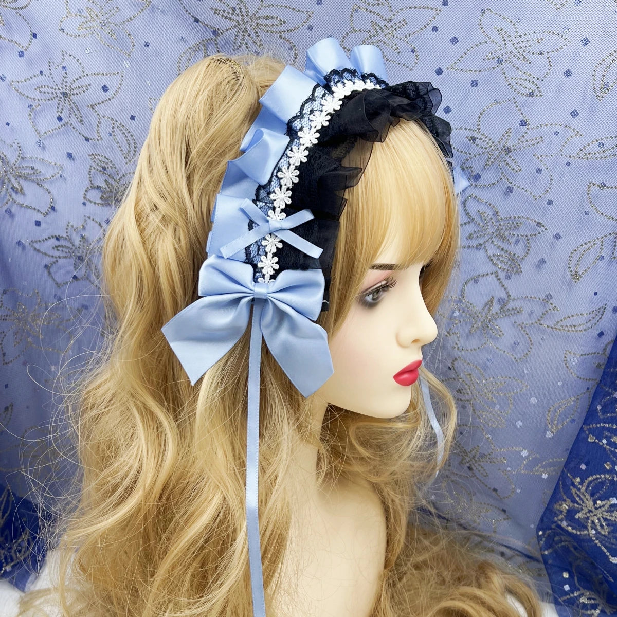 Cute Anime Maid Hair Hoop Headband Lolita Lace Flower Accessory Handmade 🎀🌸