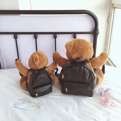 Kawaii Bear Backpack 🐻✨ | Adorable Plush Motorcycle Design for Girls | Soft Stuffed Animal Bag 30/45cm 🎒💖