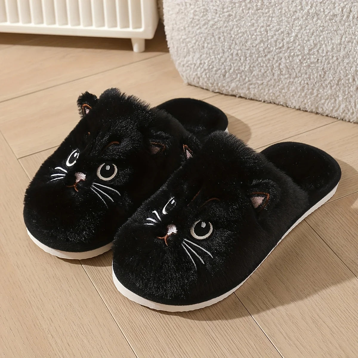 Cozy Plush Cat Slippers For Women Warm Indoor Shoes With Non Slip EVA 🐾🐱