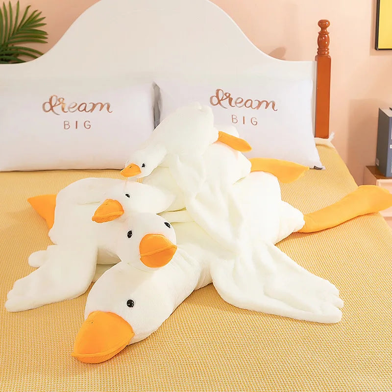 Cuddle Buddy Big White Goose Plush Pillow 🦢✨ Snuggle Up in Softness!