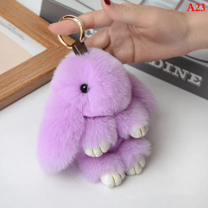 Fluffy Bunny Keychain 🐰✨ Adorable Pom Pom Charm for Bags & Keys! 🐇💖 - Pixie Quill