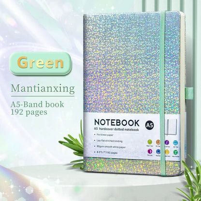 Kawaii Starry Sky A5 Notebook 🌌✨ | Cute PU Leather Cover with Elastic Tape & Pen Insert for Office Magic! 📒✍️