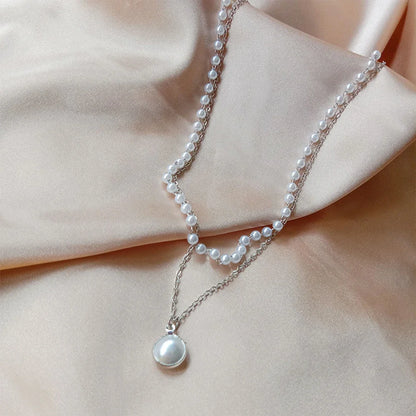 Kawaii Kpop Pearl Choker Necklace 🌟✨ Double Layered Charm for Trendy Girls 🎀💕 Perfect Gift for Parties & Special Occasions!