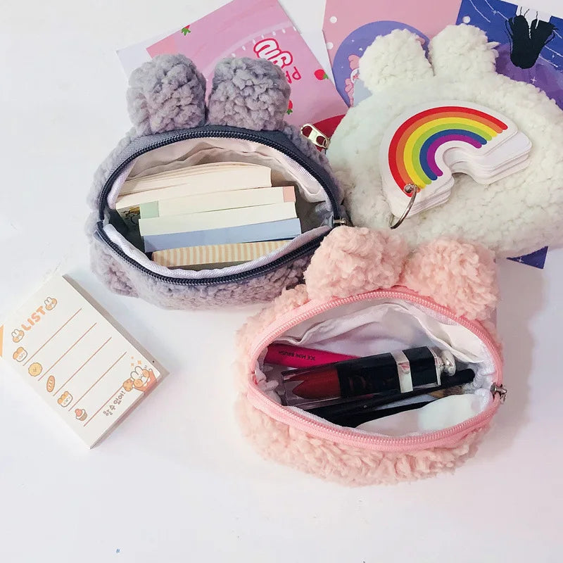 Kawaii Bunny Coin Pouch 🐇✨ Mini Makeup & Storage Bag for Girls 👜💖