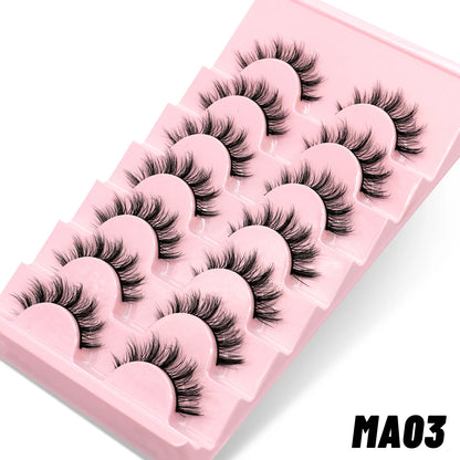 Manga Lashes 3D Natural Fluffy Cross Wispy Eyelashes 😺✨