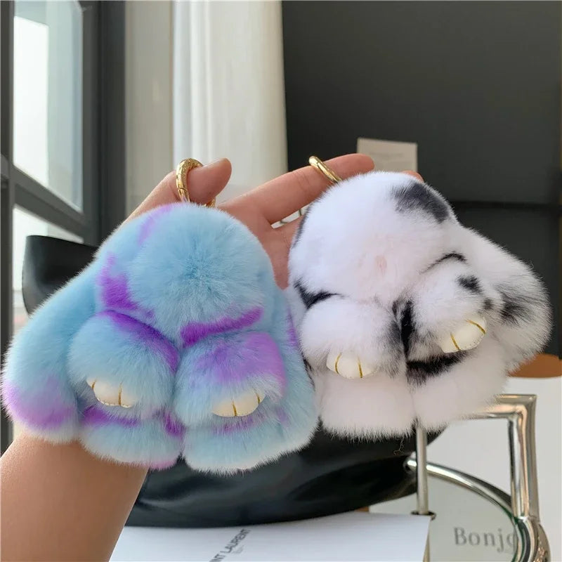 Charming Plush Bunny Keychain 10cm With Fur Pom Pom Charm For Bags 🐰✨