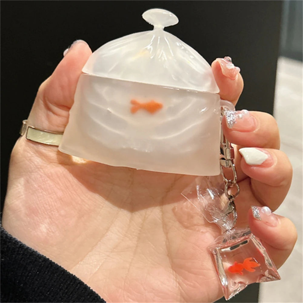 Kawaii 3D Goldfish Silicone Earphone Case 🐠✨ for AirPods 1 2 3 4 | Cute & Protective Soft Cover for AirPods Pro 2! 🎧💖