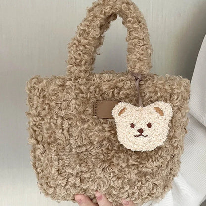 Kawaii Lamb Plush Crossbody Bag 🐑💖 | Adorable Casual Tote for Women | Cute Designer Handbag 👜✨