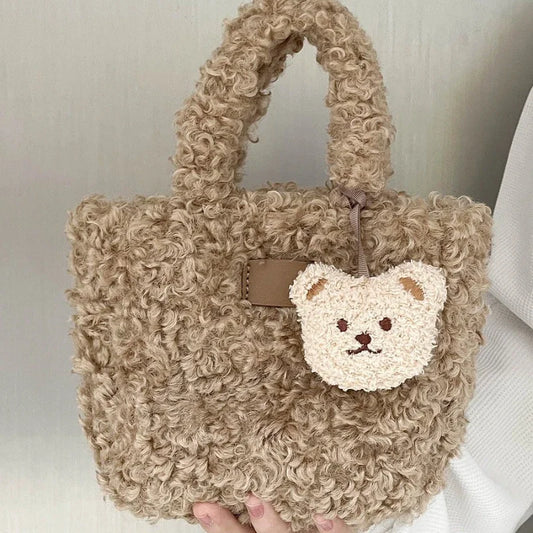 Kawaii Lamb Plush Crossbody Bag 🐑💖 | Adorable Casual Tote for Women | Cute Designer Handbag 👜✨