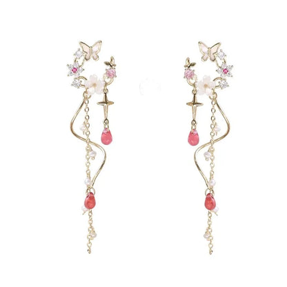 🌸🦋 Whimsical Flower & Butterfly Tassel Earrings 🌿✨ Adorable Summer Jewelry for Parties & Gifts!