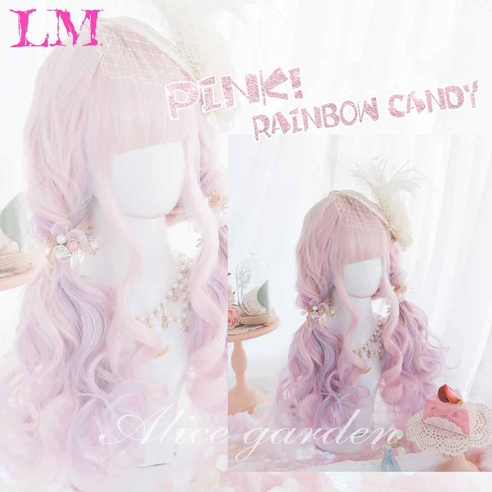 Kawaii Ombre Pink Wavy Wig 💖✨ | Heat Resistant Hair for Cosplay & Daily Fun! 🎀🌸