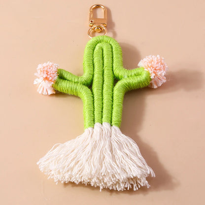 Pastel Rainbow Tassel Hand Knit Keychain For Car Bag Gift 🎀🌈💖