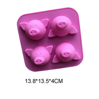 Cute Cartoon Animal Silicone Mold for Baking and Cupcake Topper 🐻🐭🐱🐷🦆