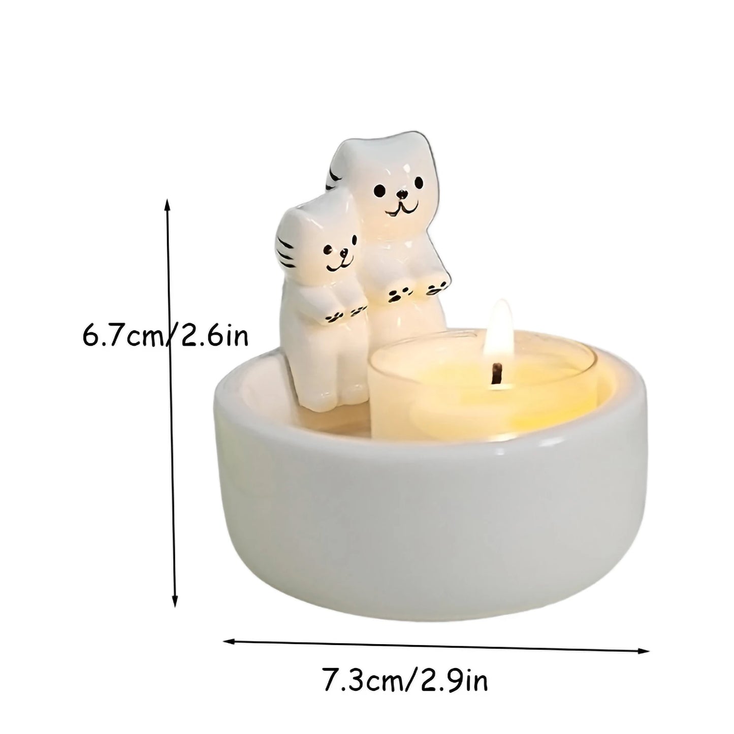 Adorable Cat Candle Holder 🐾 | Kawaii Kitten Candlestick for Cozy Aromatherapy 🕯️✨