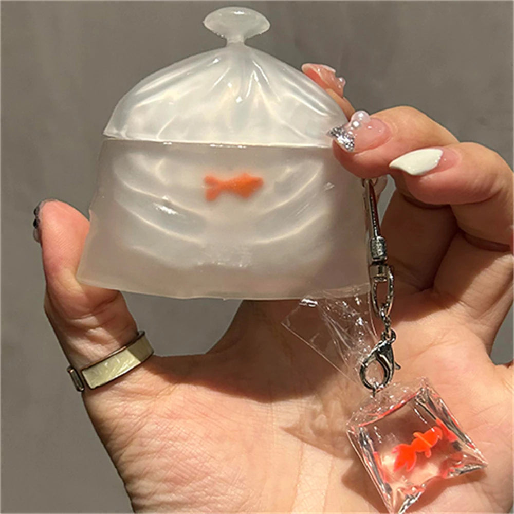 Kawaii 3D Goldfish Silicone Earphone Case 🐠✨ for AirPods 1 2 3 4 | Cute & Protective Soft Cover for AirPods Pro 2! 🎧💖