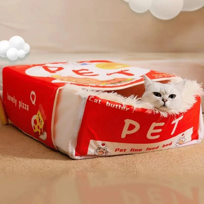Cuddle Cave Cat Bed 🐾💖 Cozy Biscuit Box for Playful Paws! 🍪✨