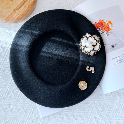 Flower Wool Beret For Women Winter Hat Cute Cozy Charm ❄️🧣