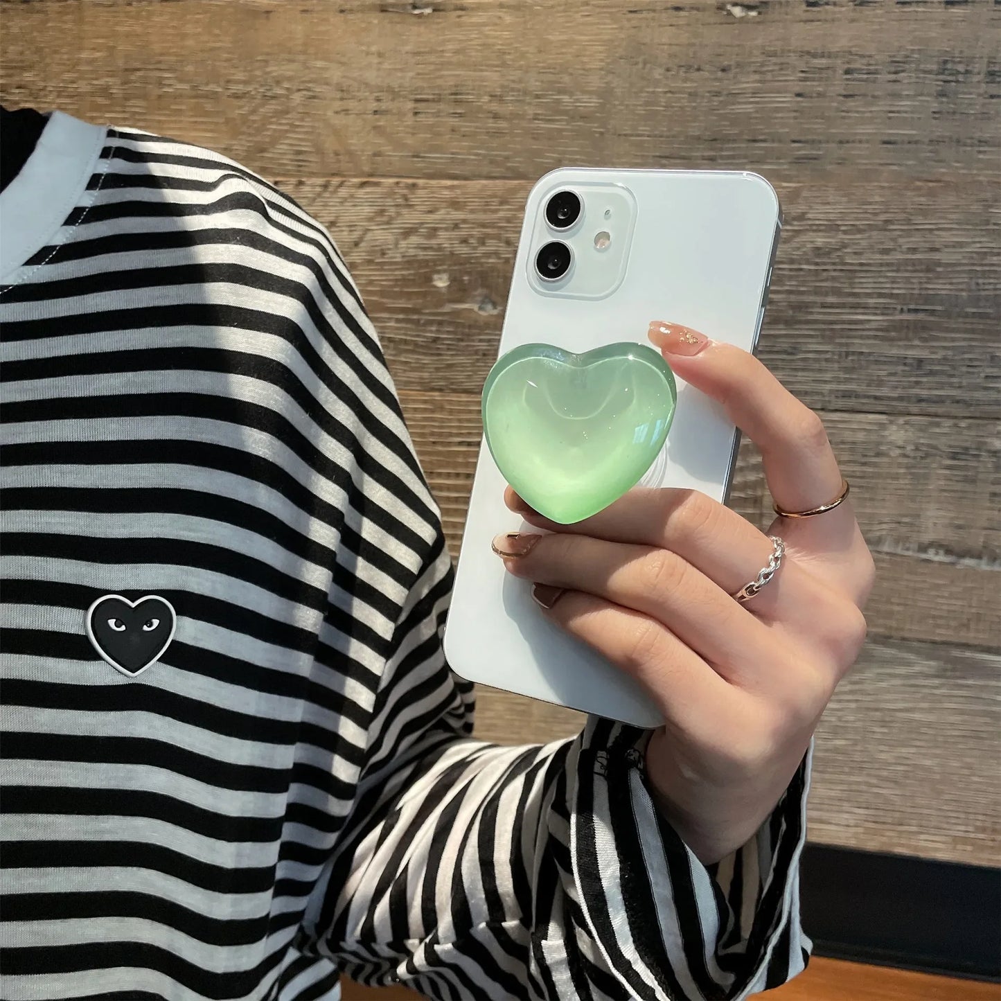 Phone Holder Popular Socket Griptok Finger Grip Bracket Stand Love Heart Ins Style Cute Poping Pink White Cellphone Accessory - Pixie Quill
