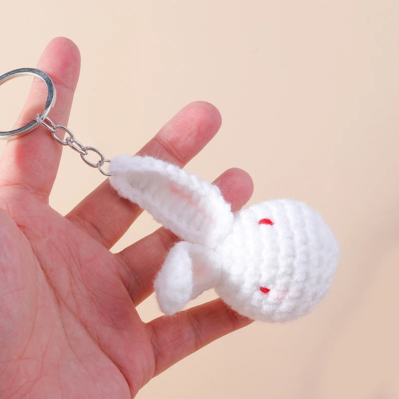 Playful Handmade Knitted Pig Dog Keyrings for Gifts 🐷🐶