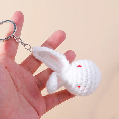 Playful Handmade Knitted Pig Dog Keyrings for Gifts 🐷🐶