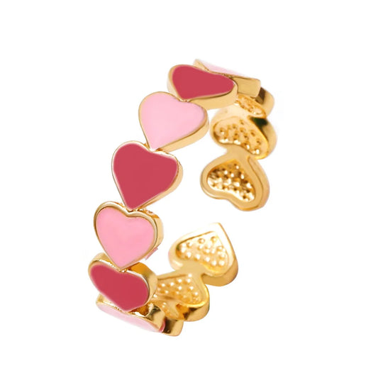 Kawaii Heart Charm Ring 💖✨ | Colorful Enamel Love Jewelry for Women & Girls 🌈💍