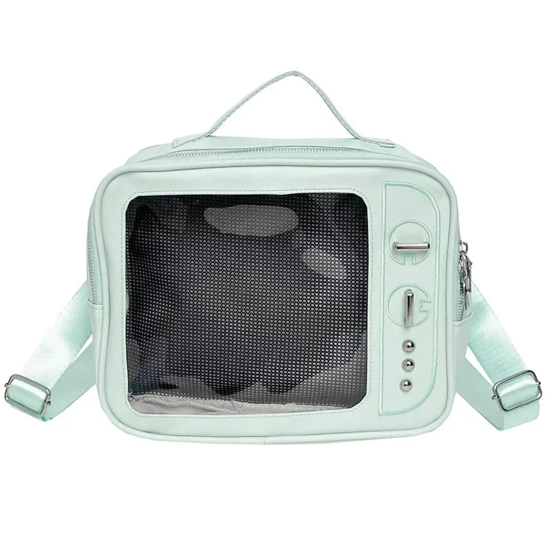 Adorable TV Design Ita Bag Ulzzang Style Crossbody With Transparent Pocket 👜