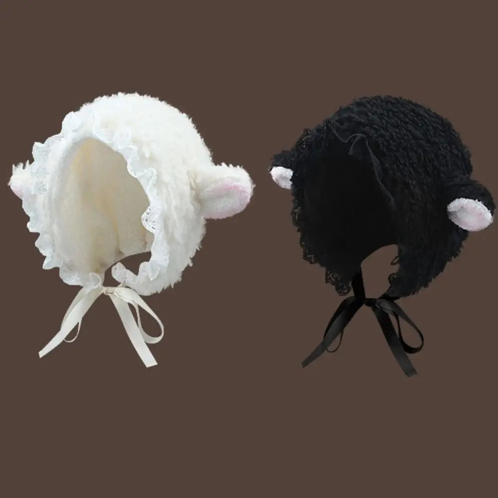 Fluffy Lamb Knit Bucket Hat For Winter Cute Cosplay Gift 🎀🐑