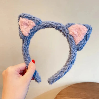 Kawaii Plush Cat Ear Hair Band 🎀✨ | Cute & Soft Headband for Makeup & Face Washing 🐱💖