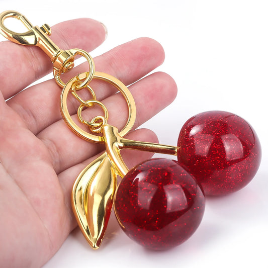 Cute Cherry Charm Keychain 🍒✨ - Kawaii Summer Fruit Pendant for Trendy Bag Accessories 🎒💖