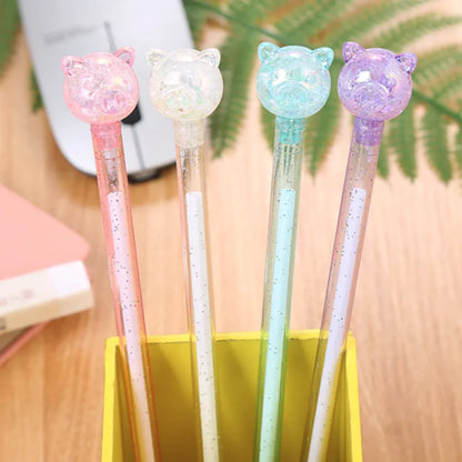 Cute Kawaii Pink Pig Gel Pen 🐷✨ | Adorable Office & School Stationery | 0.5mm Crystal Ink | Ellen Brook